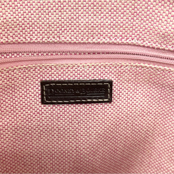 Dooney And Bourke Brown Leather Signature Jacquard Hobo Shoulder Logo - Picture 16 of 16